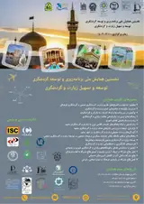 پوستر نخستین همایش ملی برنامه ریزی و توسعه گردشگری توسعه و تسهیل زیارت و گردشگری