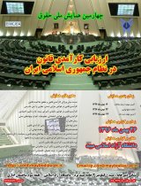 پوستر چهارمین همایش ملی حقوق ارزیابی کارآمدی قانون در نظام جمهوری اسلامی ایران