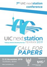 پوستر هفتمین کنفرانس بین المللی ایستگاه های آینده اتحادیه بین المللی راه آهن ها (UIC NextStation 2019)