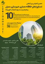 پوستر دهمین کنفرانس بین المللی دستاوردهای خلاقانه معماری، شهرسازی، عمران و محیط زیست در توسعه پایدار خاورمیانه